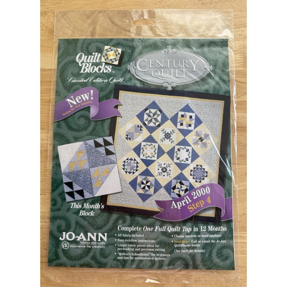 Joann April 2000 Limited Edition Century Quilt Block Of The Month Kit Step 4